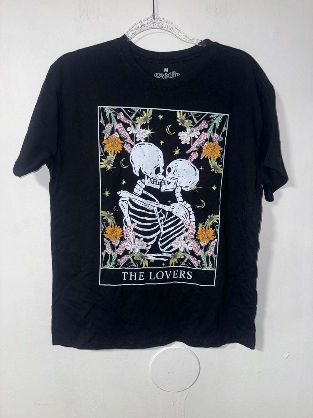 Goodie Two Sleeves The Lovers Tarot Card Skeleton Graphic T-Shirt